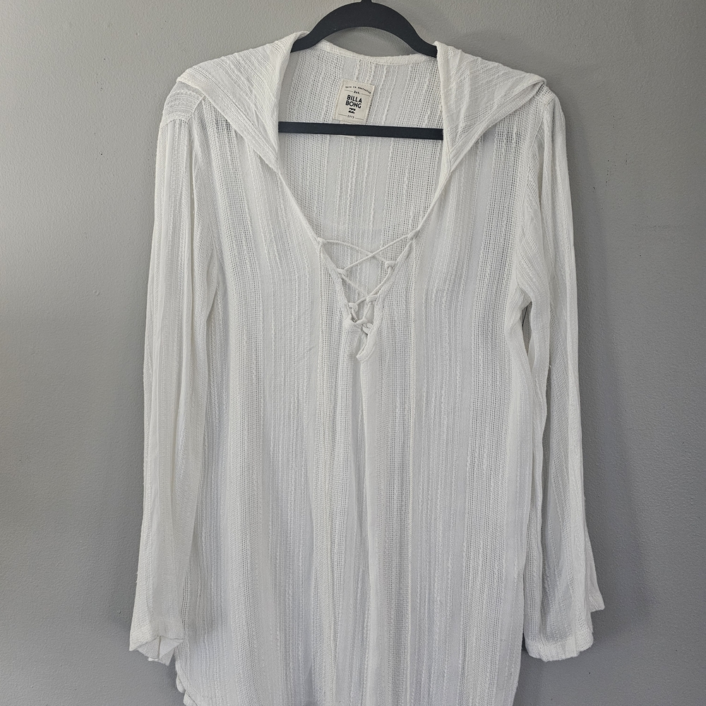 Billabong White Textured Knit Top